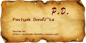 Pavlyak Donáta névjegykártya